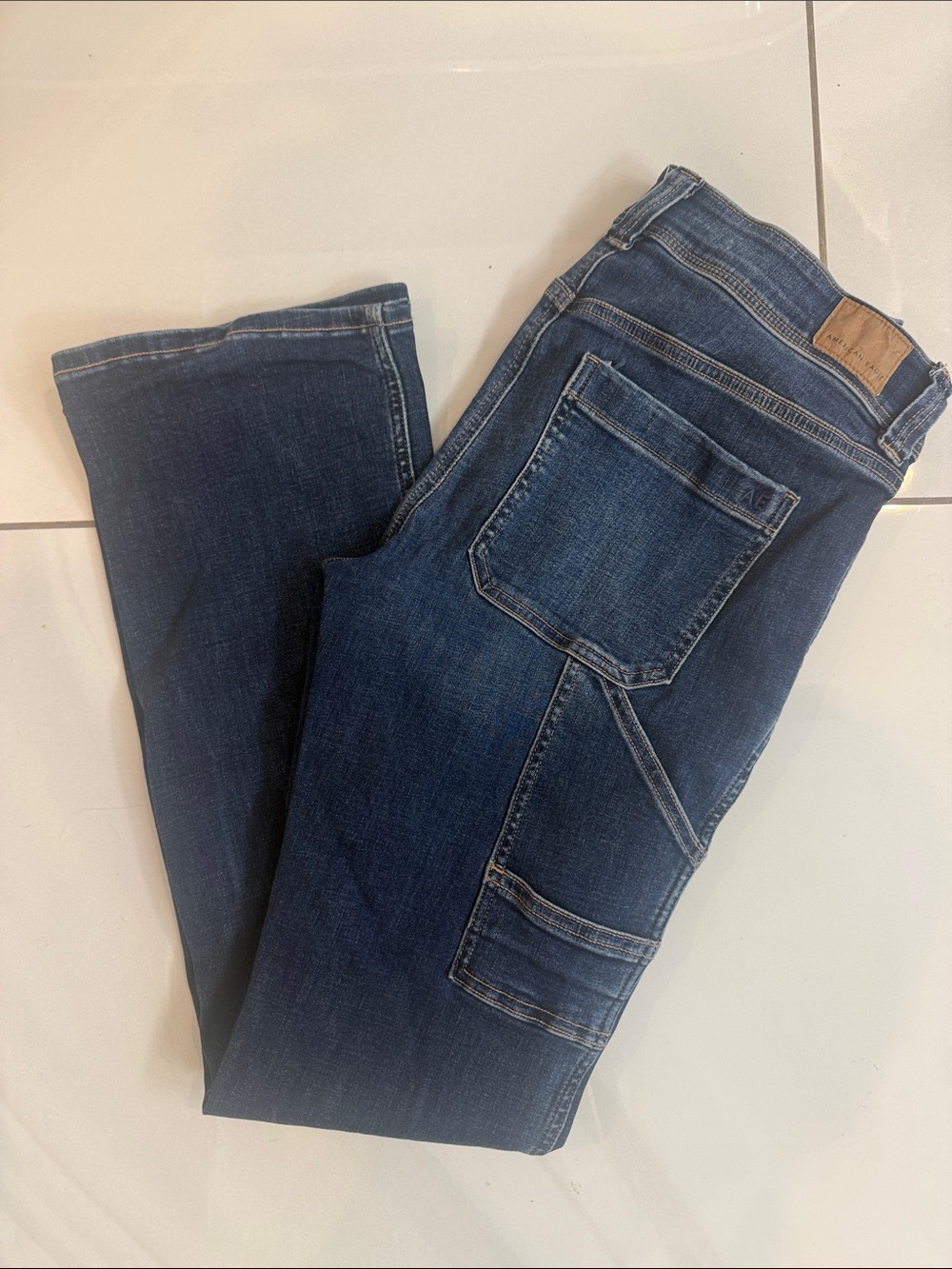 Dark Blue AE Women's Carpenter Jeans